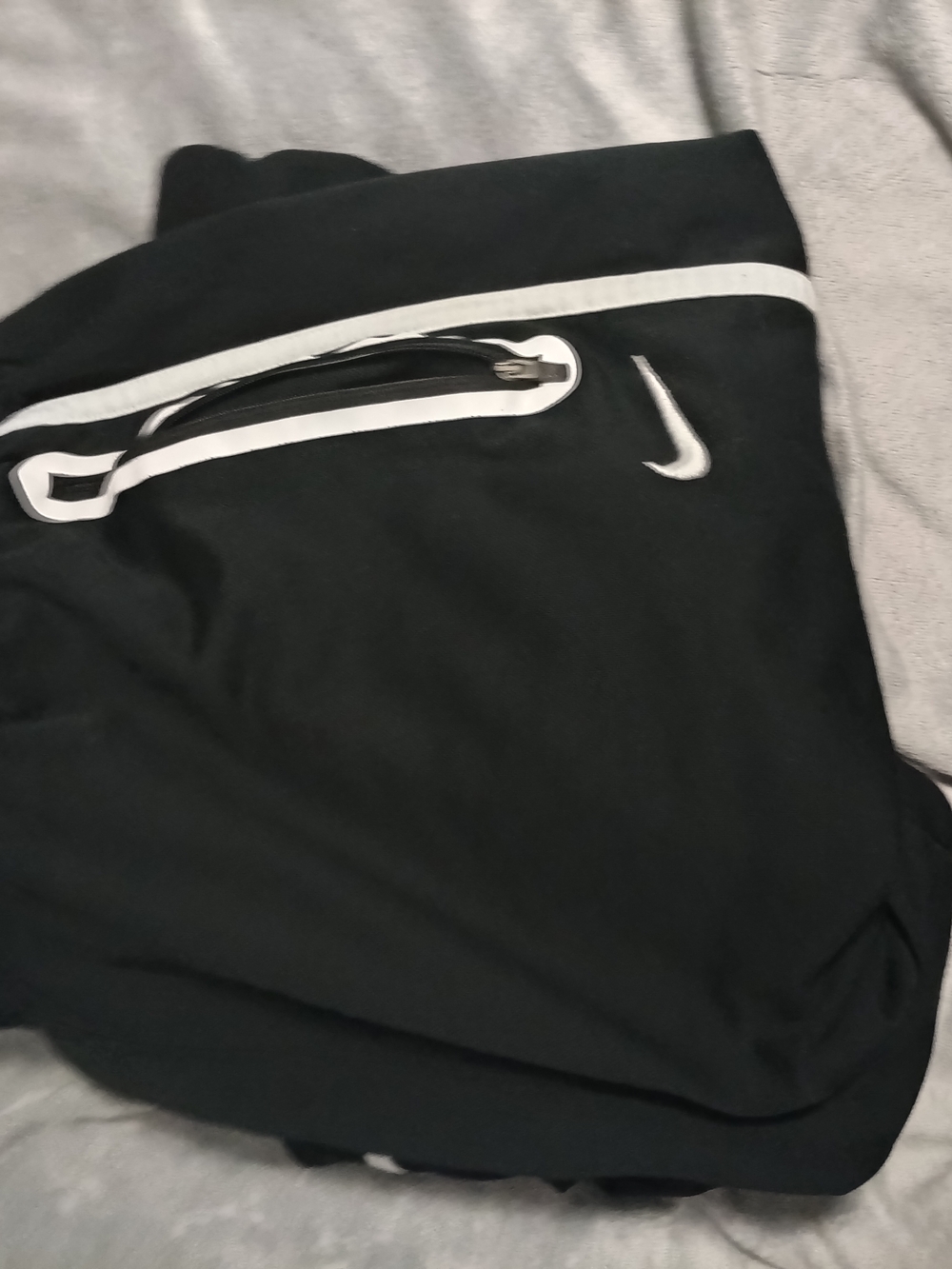 Nike Black Joggers with White Piping and Swoosh